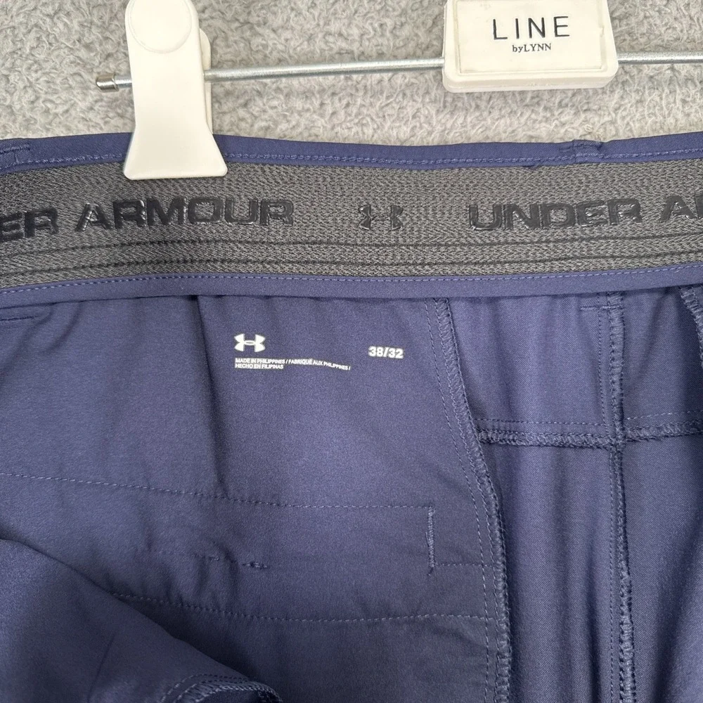 Under Armour Match Play Pants Men's 38x32 Blue Golf Performance Straight Stretch